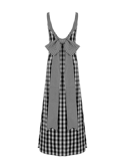 Abito lungo The Crazy in misto cotone Nero Bianco FRONT STREET | 3429701